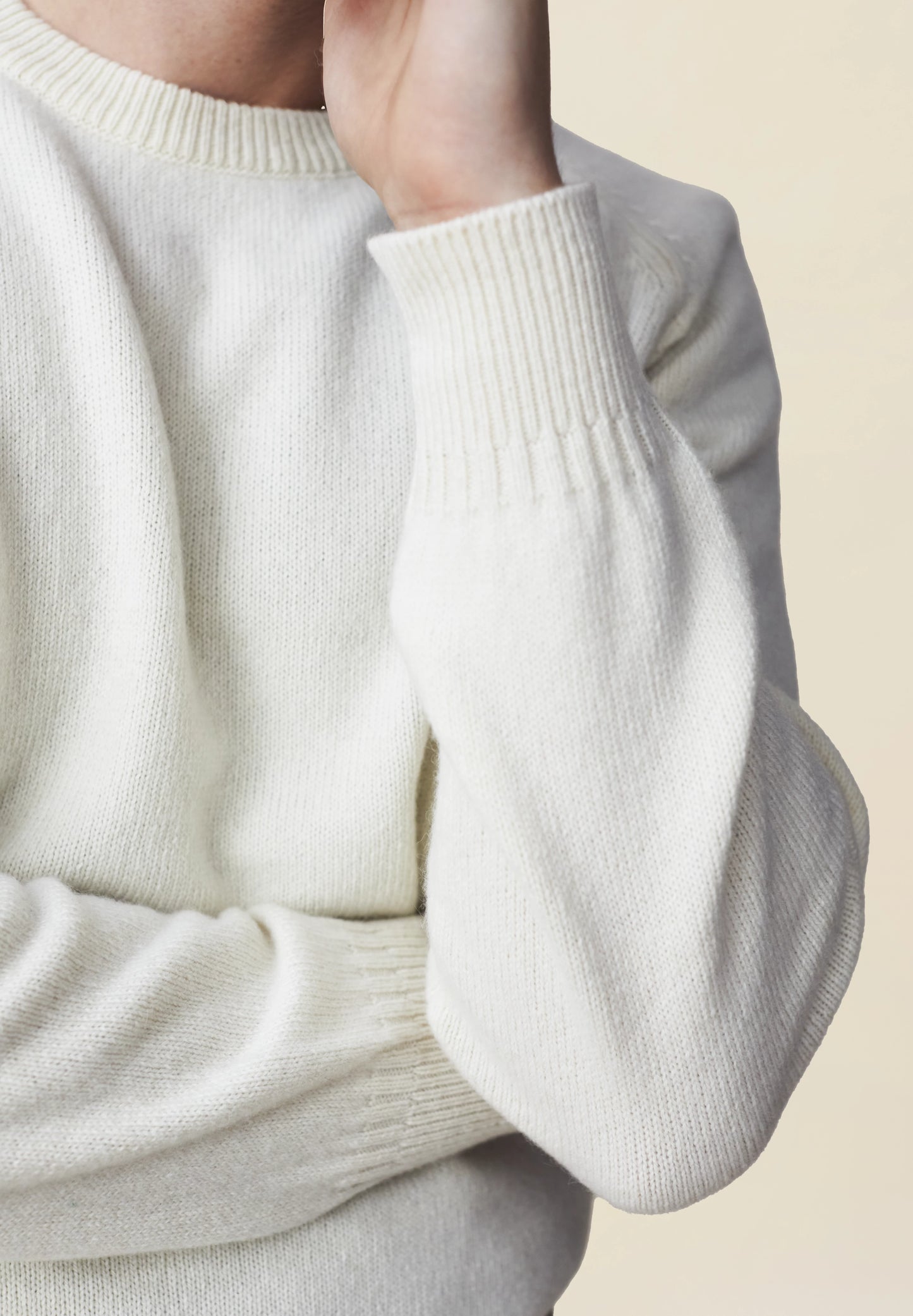 Sweater Crewneck in white Cashmere