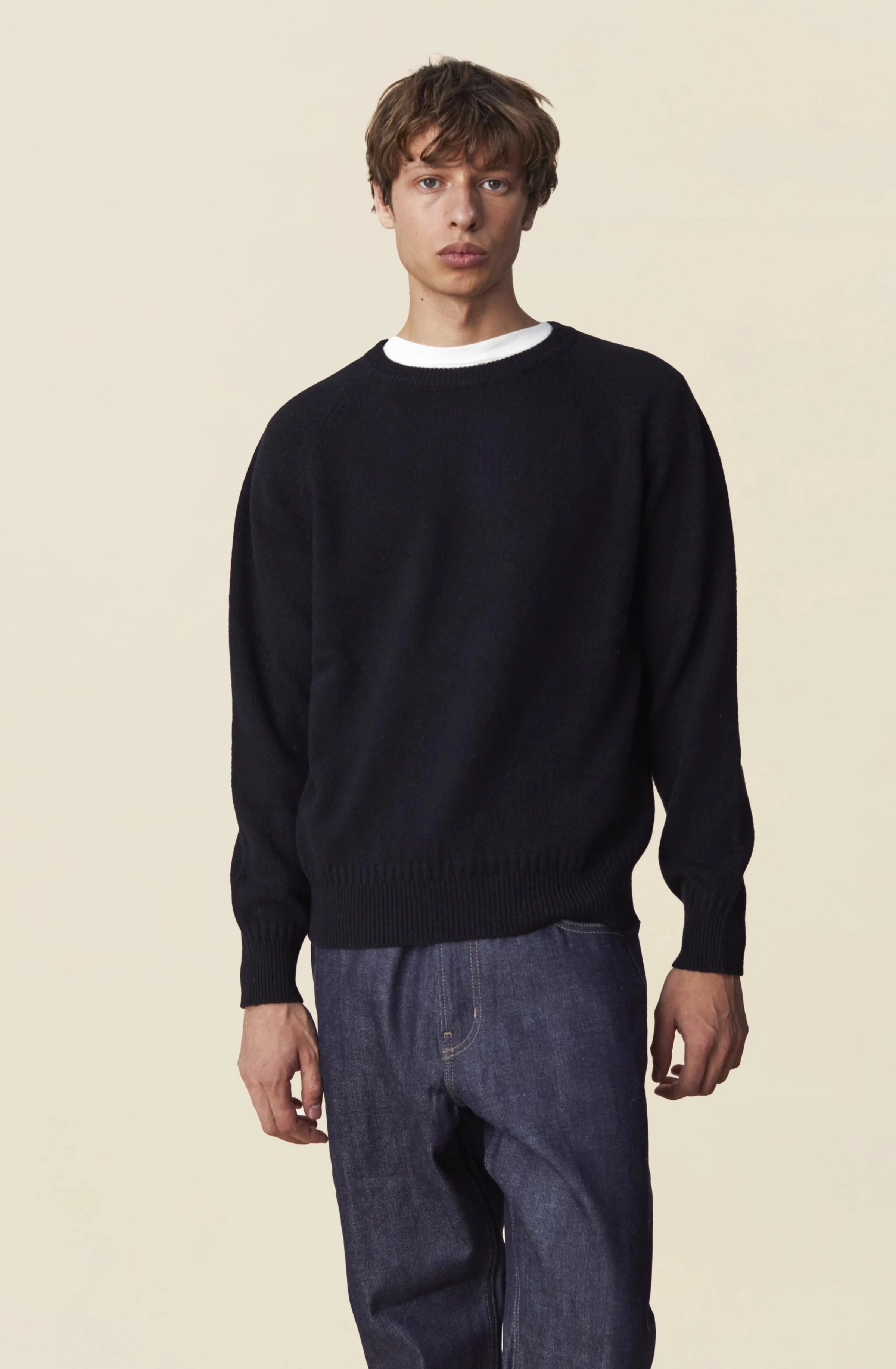 Sweater Crewneck in Black Cashmere