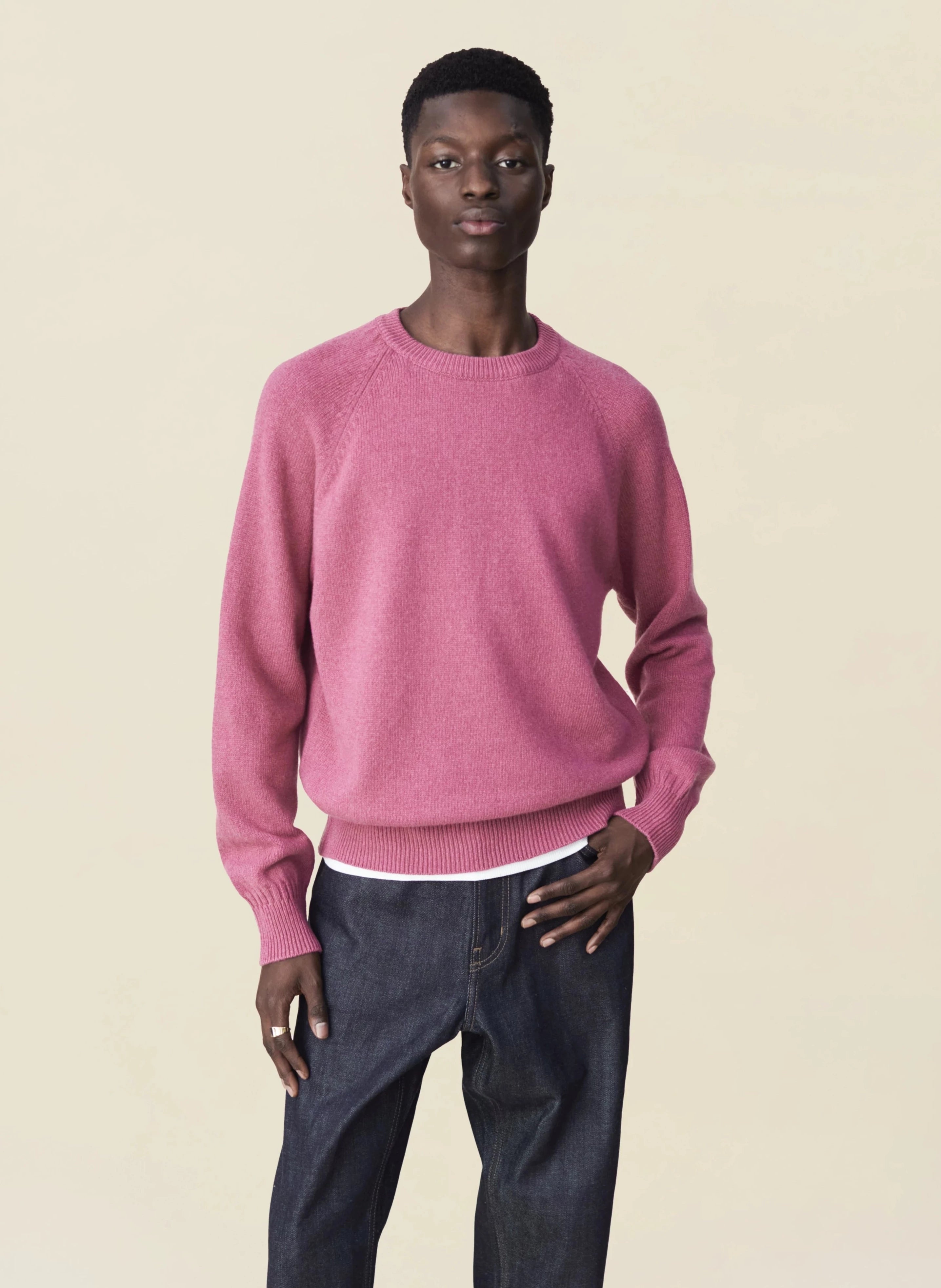 Sweater Crewneck in Indian Pink Cashmere