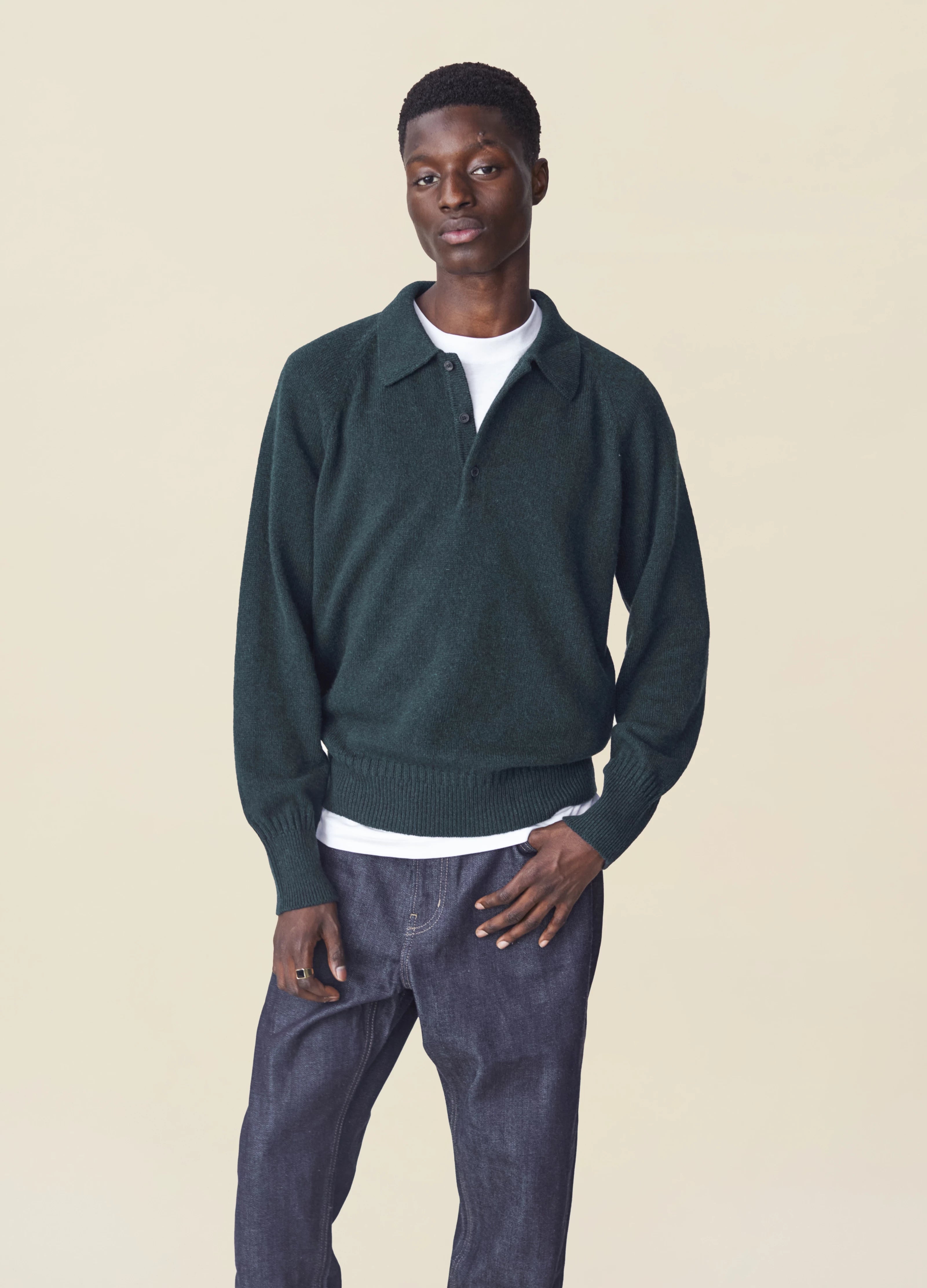 Polo in Cashmere Green Men