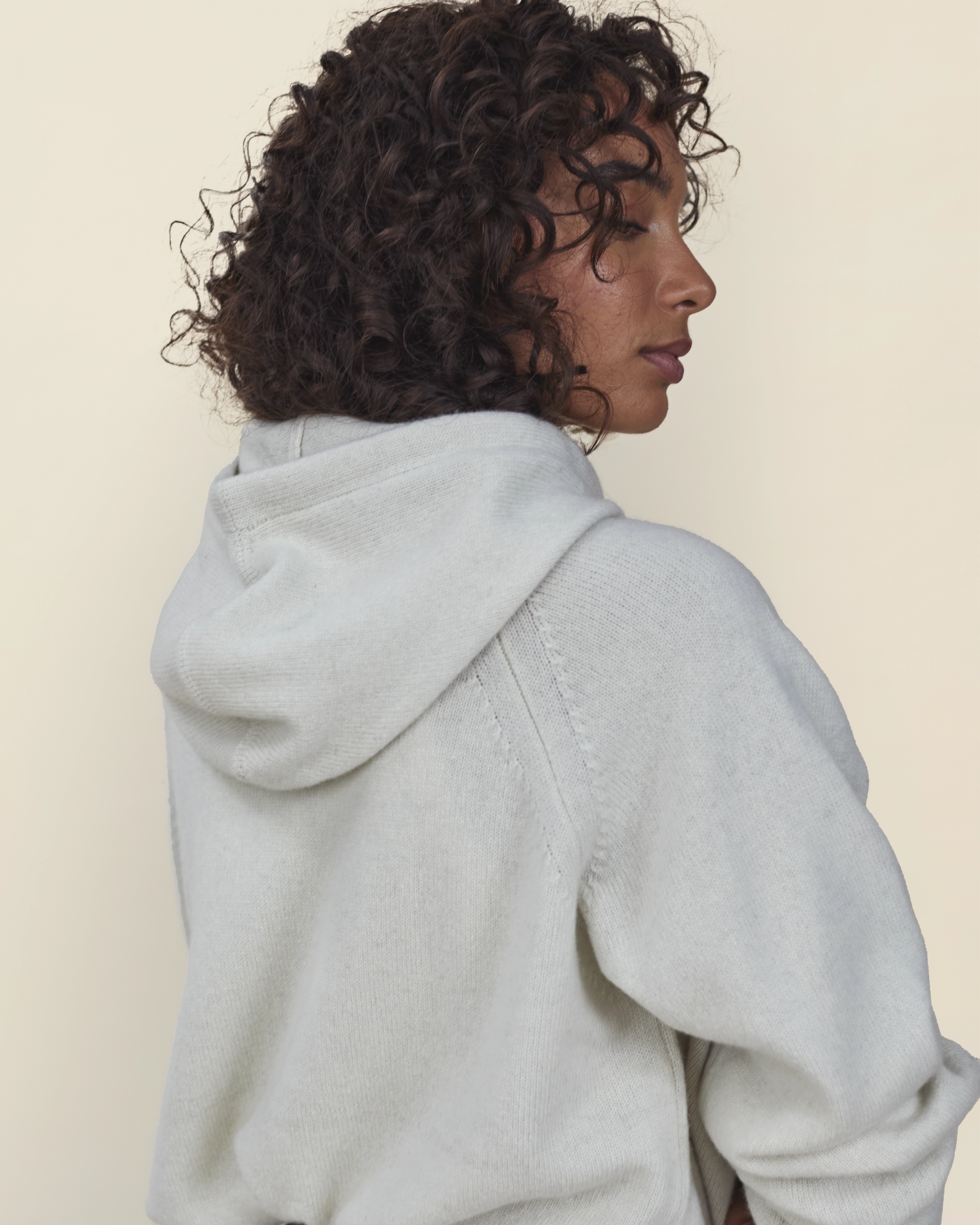Women's wool hoodie and Cashmere Off-white