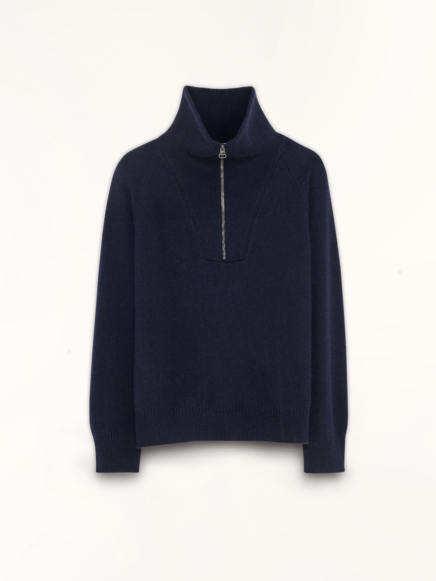 Men's zip neck sweater in Cashmere Dark Navy