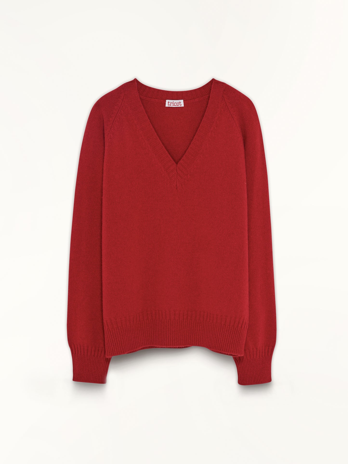 V-neck in Cashmere Red Women
