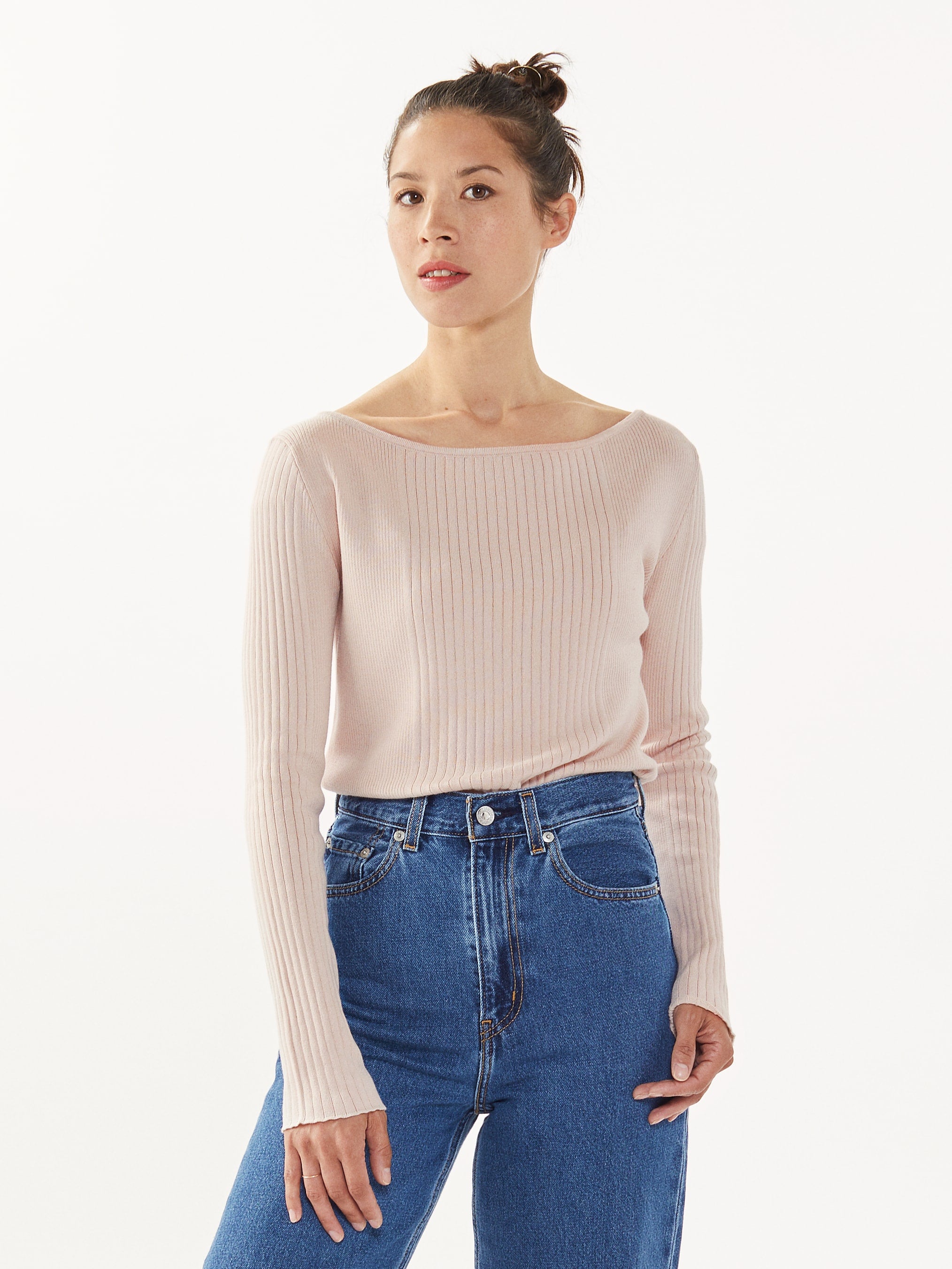 Women's Pink Organic Cotton Thin Sweater