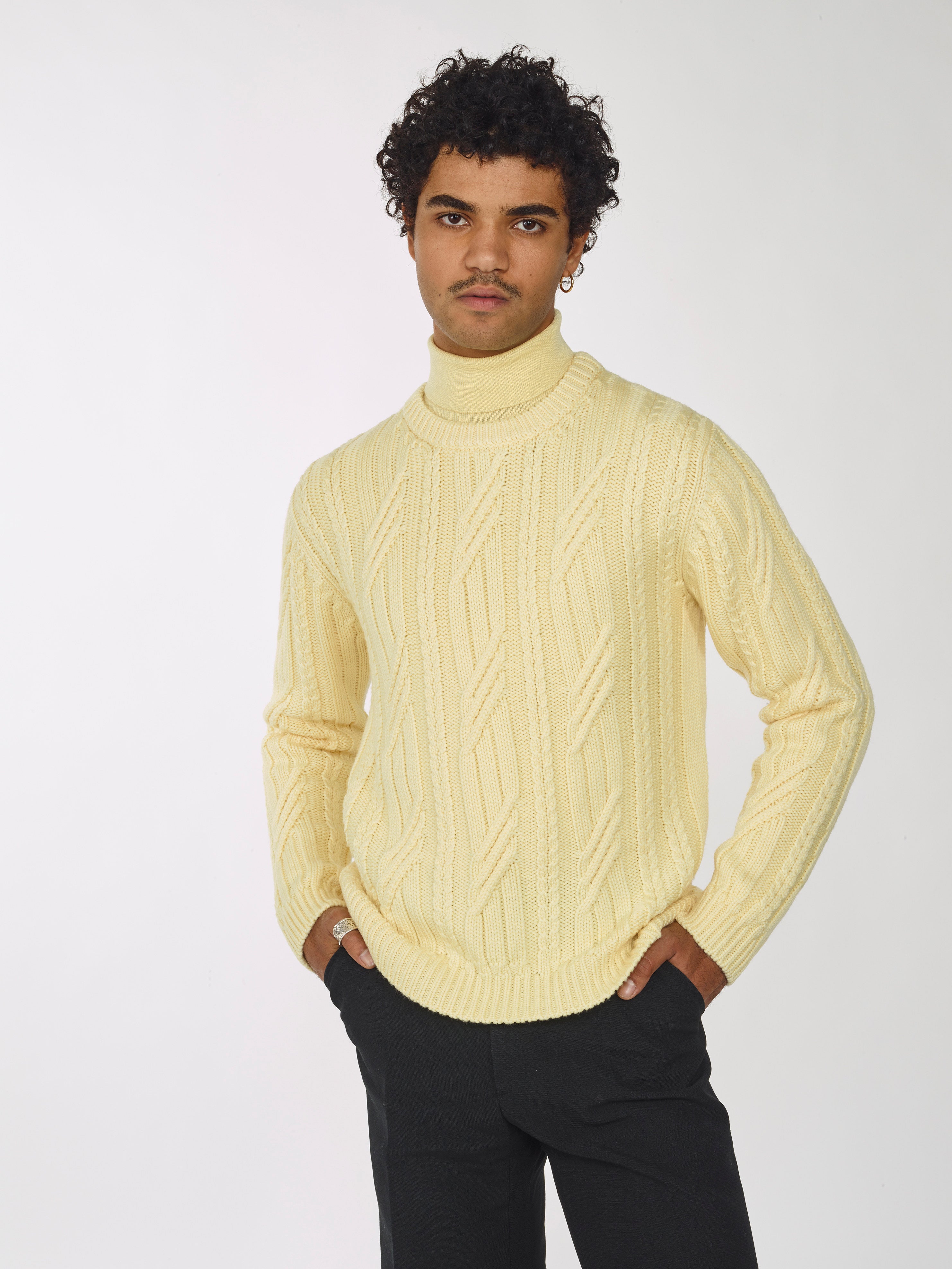 Men's Yellow Organic Wool Sweater