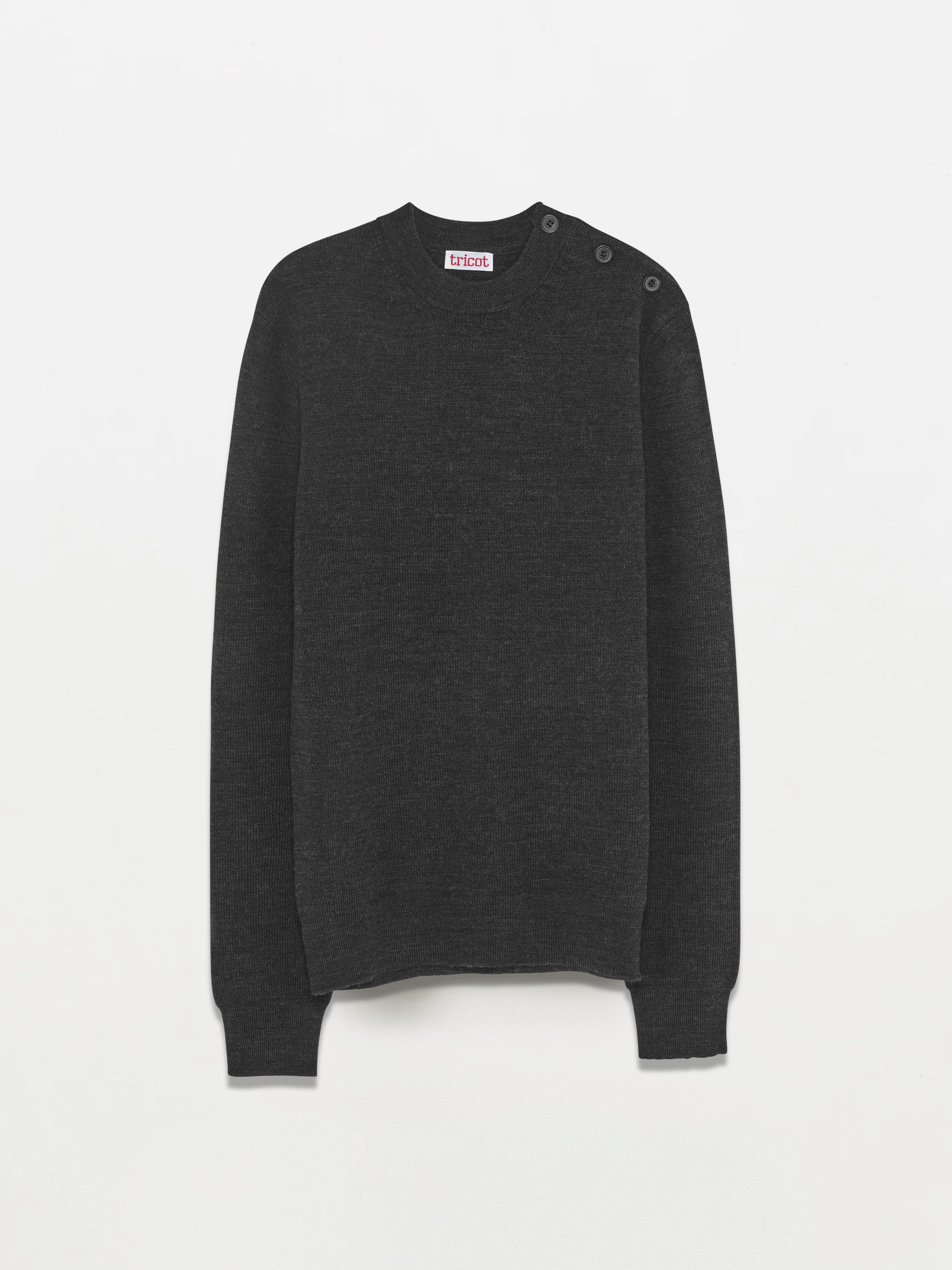 Men's Dark Grey Organic Wool Fisherman Sweater