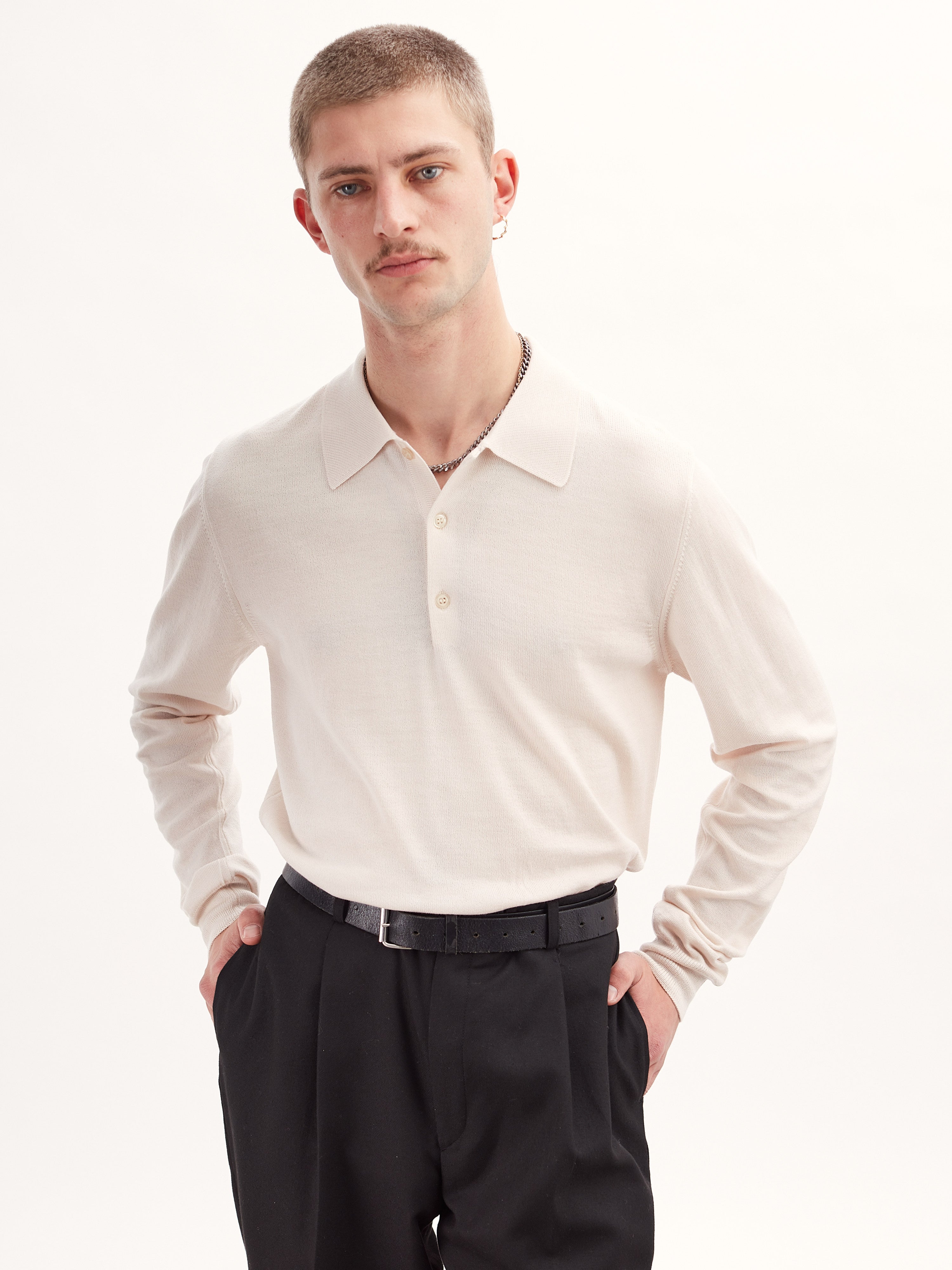 Men's Off-White Extrafine Wool Polo