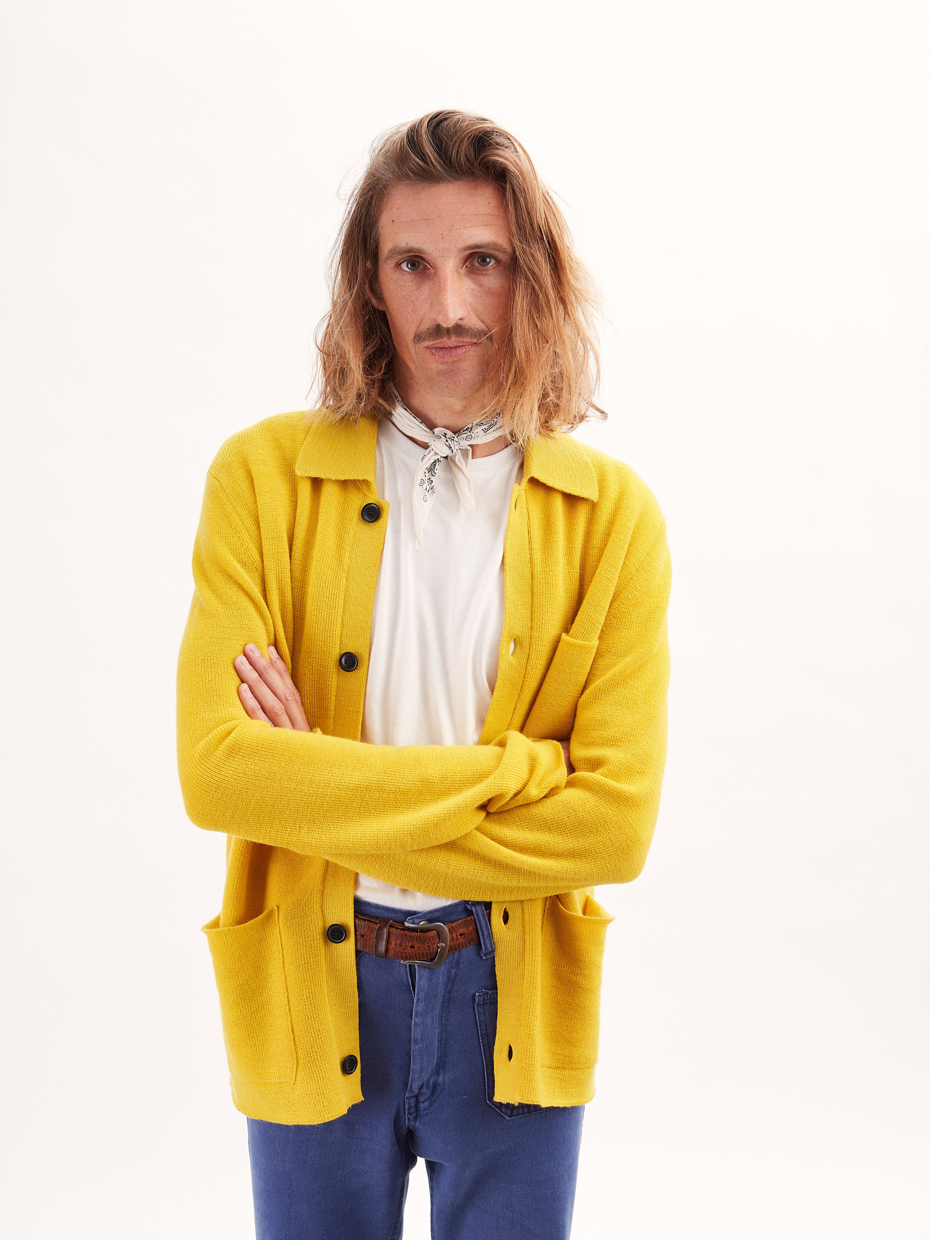 Men's Yellow Organic Wool Worker Jacket